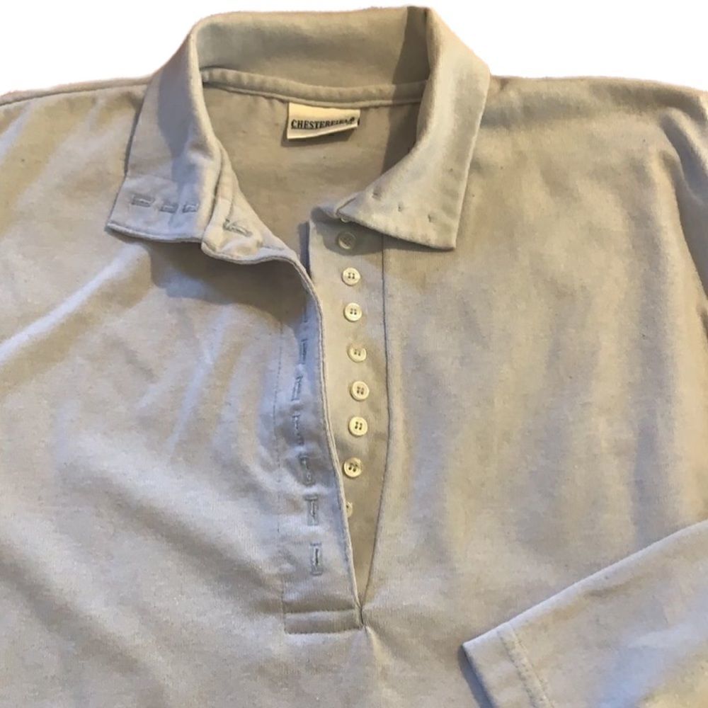 Vintage Pale Blue Polo Collared Knit Shirt